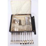 6 pairs Dutch silver dessert spoons and forks and a quantity of Continental silver plate