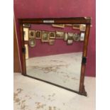 Very large Victorian overmantel mirror with porcelain plaque