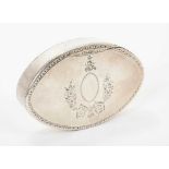 George III silver oval snuff box by Phipps & Robinson