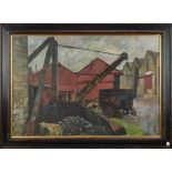 Douglas Pittuck (1911-1993) oil on board - William Smiths, The Grove works (off Queen St, Barnard Ca