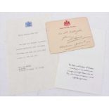 H.R.H. Edward Prince of Wales (later King Edward VIII and Duke of Windsor), handwritten card signed