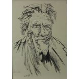 Oskar Kokoschka 1886-1980 Austrian, Ezra Pound lithograph 1964 signed in pencil, numbered M one of 2