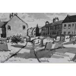 Douglas Pittuck (1911-1993) monochrome study, path from the church, signed and dated '39, with card