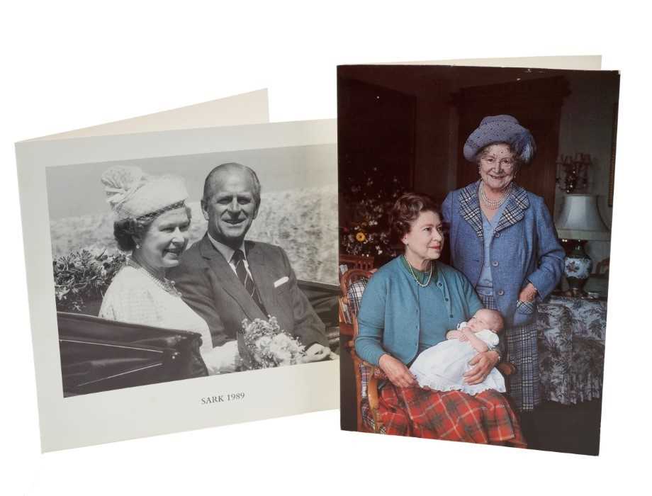 H.M.Queen Elizabeth II and H.R.H.The Duke of Edinburgh, two signed 1988 and 1989 Christmas cards wit