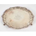 George III silver card tray