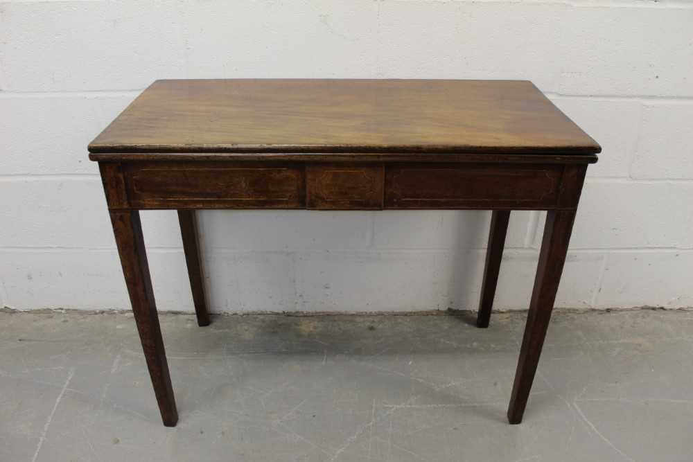 George III inlaid mahogany tea table