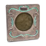 American silver art nouveau style enamelled photograph frame