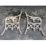 Pair of Victorian cast iron bench ends