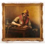 Cecile Morgand, 19th century, oil on canvas - The Fisherman, signed, 100cm x 111cm, in gilt frame