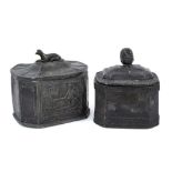 Two Georgian lead tea caddies