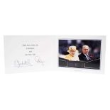 H.M.Queen Elizabeth II and H.R.H. The Duke of Edinburgh, signed 2015 Christmas card with twin gilt R