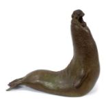 Nick Bibby (b. 1960) bronze sculpture, Elephant seal, signed and numbered 1/9