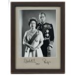 H.M.Queen Elizabeth II and H.R.H.The Duke of Edinburgh , signed presentation portrait photograph 198