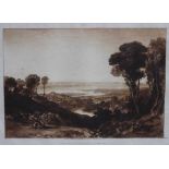 J M W Turner The Junction of The Severn and The Wye etching, aquatint and mezzotint from Liber Studi