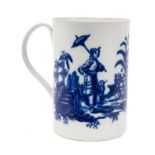 18th century Worcester blue and white printed mug