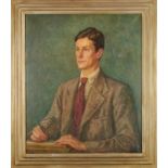L. Walpole, 1930s oil on canvas - portrait of a young man at his work, signed, 90cm x 75cm, in pai
