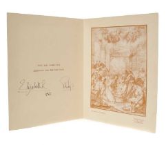 H.M. Queen Elizabeth II and H.R.H. The Duke of Edinburgh - signed 1963 Christmas card with twin Roya