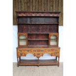 Good quality mid-18th century oak high dresser