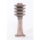 An Edwardian silver Egyptian ‘tower’ souvenir.