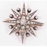 Victorian diamond star pendant/brooch