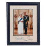 H.M.Queen Elizabeth II and H.R.H. The Duke of Edinburgh, fine signed presentation colour portrait ph