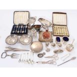 Large selection of miscellaneous silver and silver plate