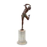 Bruno Zach (1891-1935) bronze and patinated bronze figure of an exotic dancer, signed ZACH, the bron