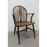 19th century fruitwood and elm wheelback Windsor chair