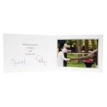 H.M.Queen Elizabeth II and H.R.H. The Duke of Edinburgh, signed 2017 Christmas card with twin gilt R