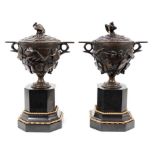 Pair of antique Grand Tour lidded urns