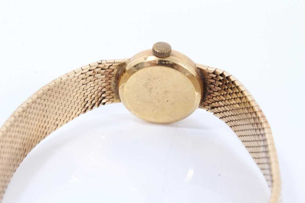 Ladies Omega 9ct gold wristwatch on integral gold milanese bracelet - Image 3 of 5