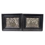 Pair of 17th century or later stumpwork panels