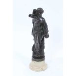 Continental Grand Tour bronze figure of Venus on alabaster base