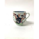 Lowestoft Imari palette coffee cup, painted in Chinese style, circa 1785