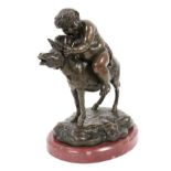 Late 19th / early 20th century Continental bronze figure of the drunken Silenus on a donkey