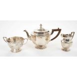 Edwardian three piece octagonal teaset.