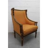 19th century French carved beech armchair