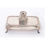 Late Victorian silver inkstand
