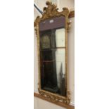 Queen Anne style gilt gesso wall mirror, with bevelled plate within moulded frame with Prince of Wal