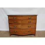 Regency mahogany four drawer bowfront chest