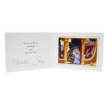 H.M.Queen Elizabeth II and H.R.H. The Duke of Edinburgh, signed 2002 Christmas card with twin gilt R