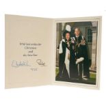 H.M. Queen Elizabeth II and H.R.H. The Duke of Edinburgh, signed 1975 Christmas card with twin gilt