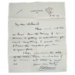 Field Marshal Lord Herbert Kitchener,1st Earl Kitchener KG, handwritten letter dated 5th September 1