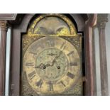 George III mahogany longcase clock with arched brass moonphase dial signed Handsworth, Houghton
