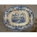 Group of 19th century blue and white meat dishes