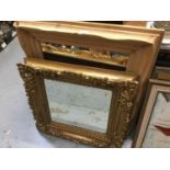 Pine wall mirror together with a gilt framed wall mirror (2)