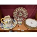 Group of ceramics including hand painted plates/dishes