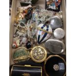Costume jewellery, wristwatches, compacts and silver
