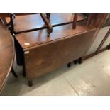 Victorian mahogany drop leaf table on square chamfered legs