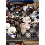 Collection of ceramics and glass, 19th century and later, deskstand and other items
